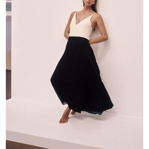 Dissh 'Grace' White Linen V Neck Midi Dress Size 12